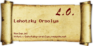 Lehotzky Orsolya névjegykártya