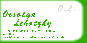 orsolya lehotzky business card